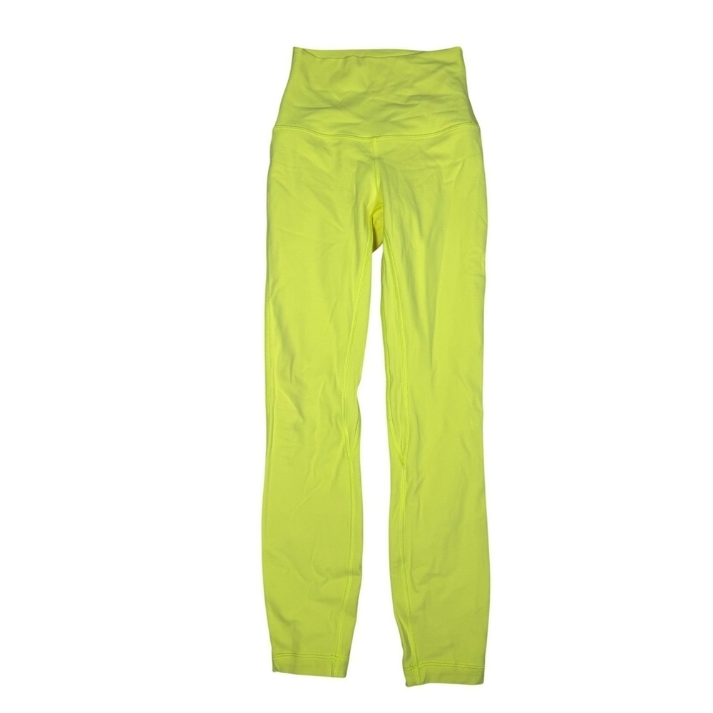 Lululemon Align High-Rise Pant 25 Womens Size 2 Neon Yellow Nulu Legging *Flaw